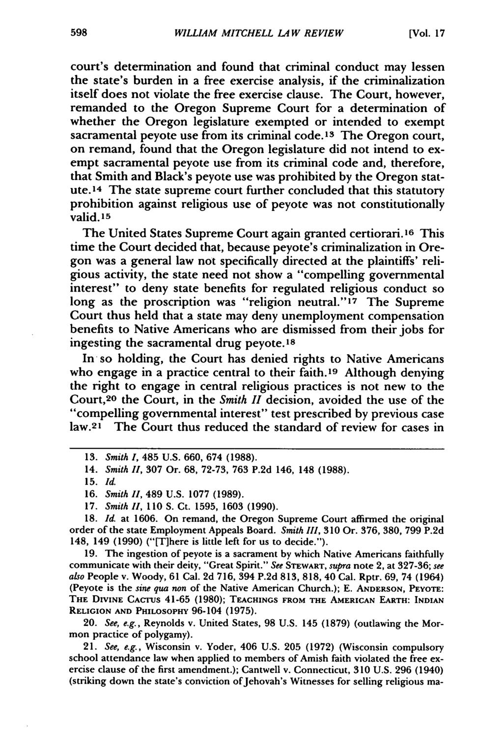 William Mitchell Law Review, Vol. 17, Iss. 2 [1991], Art. 16 WILLIAM MITCHELL LAW REVIEW [Vol.