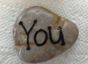 Thursday Activities for Teachers/Students: Prepare for this activity ahead of time by marking the word, you on a number of polished river rocks with waterproof, indelible ink.