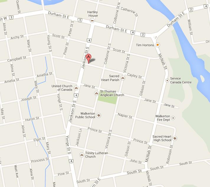 Our Location: Walkerton Knox Presbyterian Church is located in the town of Walkerton Ontario.