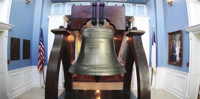 There is also a replica of the Liberty Bell, which is located in the Mahler Student Center.