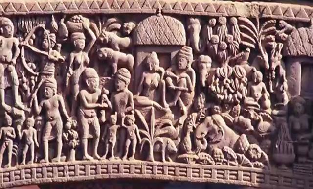 (Refer Slide Time: 24:22) Look at any such detail from Sanchi, Bharhut, Amaravathi, you can almost if you look at these sculptures carefully, if you look at each