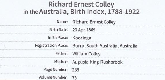 Church In 1869 William and Augusta welcomed a second son, Richard Ernest, into their growing family.