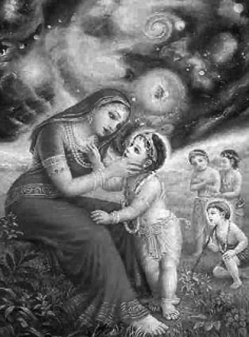 The Bhagavad-Gita for Children and Beginners 35 been a bad boy, He has been eating clay! Yashodā was annoyed with her young son.