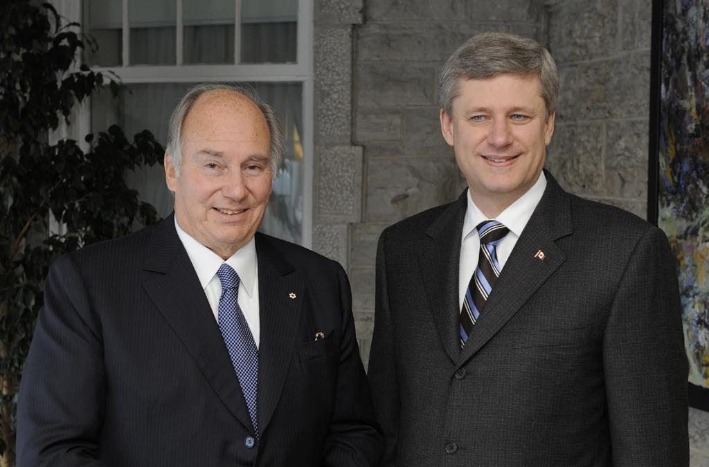 - His Highness the Aga Khan and The Right Honourable Stephen Harper, Prime Minister of Canada - His Highness the Aga Khan His Highness the Aga Khan is the 49 th hereditary Imam (spiritual leader), of