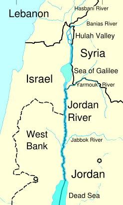 Figure 3 - Modern map of Yarmouk River and the
