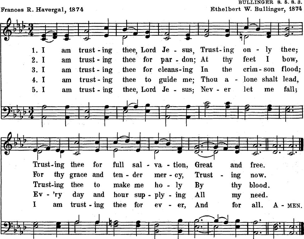 I am Trusting Thee, Lord Jesus Trinity Hymnal, Copyright