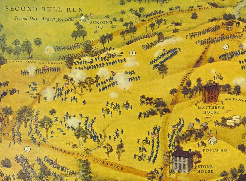 Second Bull Run - 1862 (Numbers 1 & 3 indicate positions