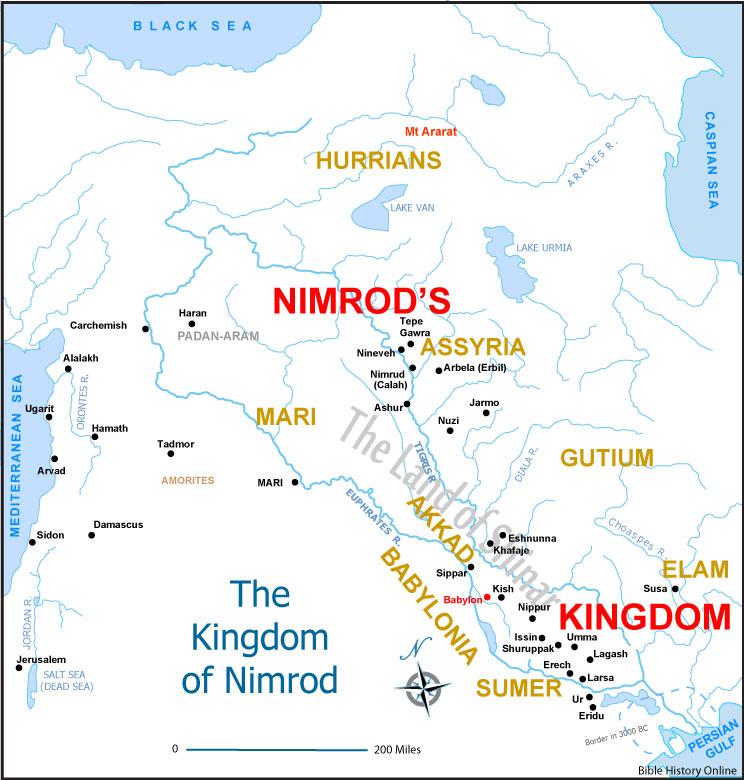 Bible Timeline (Continued) Nimrod, at Haran, develops prototype world kingdom God scatters