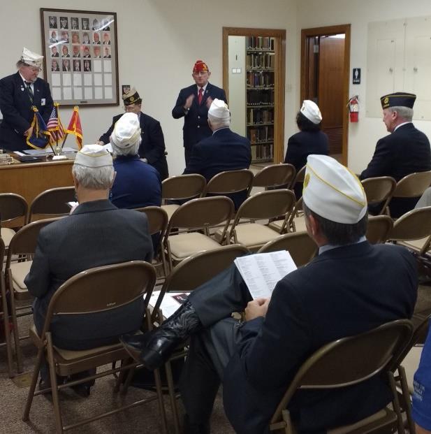 American Legion Library in  National Historian Richard DuBay (in red cap) addressing NADHAL