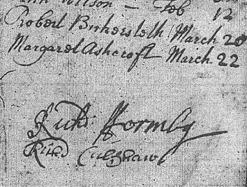 Death of James Ashcroft s wife Margaret Margaret Ashcroft of Bickerstaffe was buried at Aughton on 22 March 1734/5.