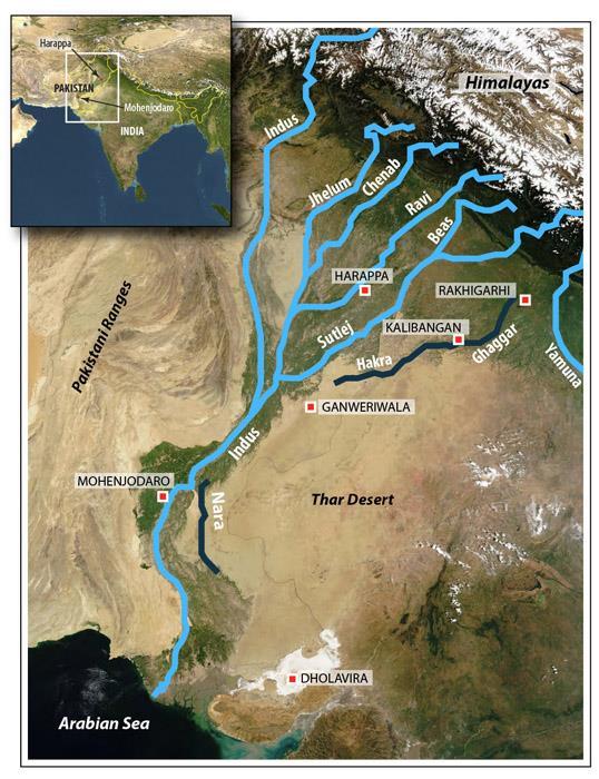 The Indus River of India is fed by many tributaries, these tributaries in turn are fed by the melting snow of the Himalayas