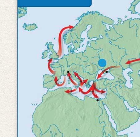 Route of the Plague ATLANTIC OCEAN EUROPE Genoa 3 Kaffa ASIA 2 MONGOLIA 1 1 2 The horse-riding Mongols likely