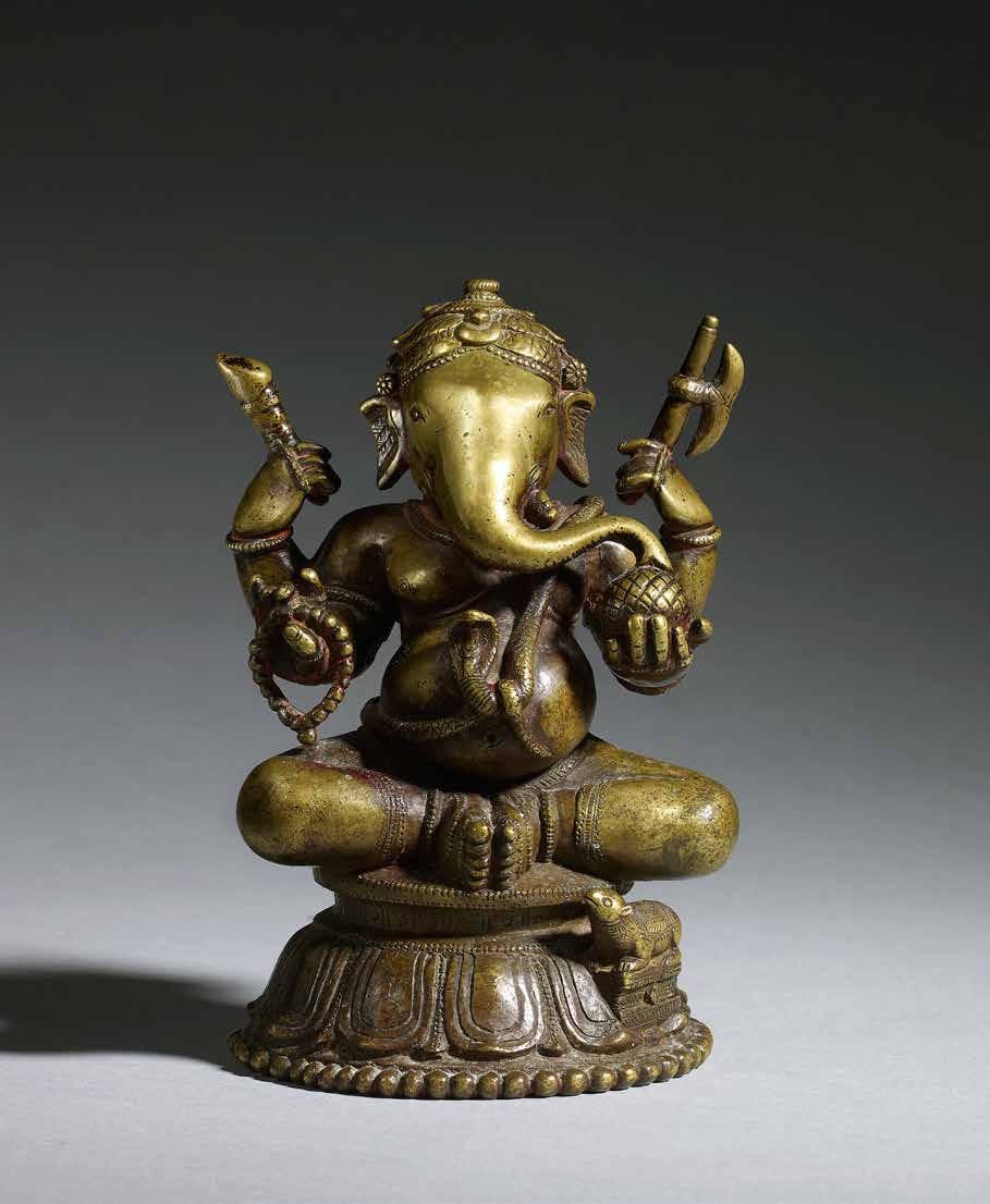 8. Bronze Ganesha Odisha (Orissa), India, 17th century Height: 15 cm (6 in) Width: 10.