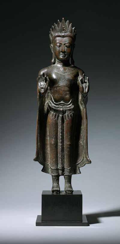 3. Standing bronze Buddha Lopburi, Thailand, c.