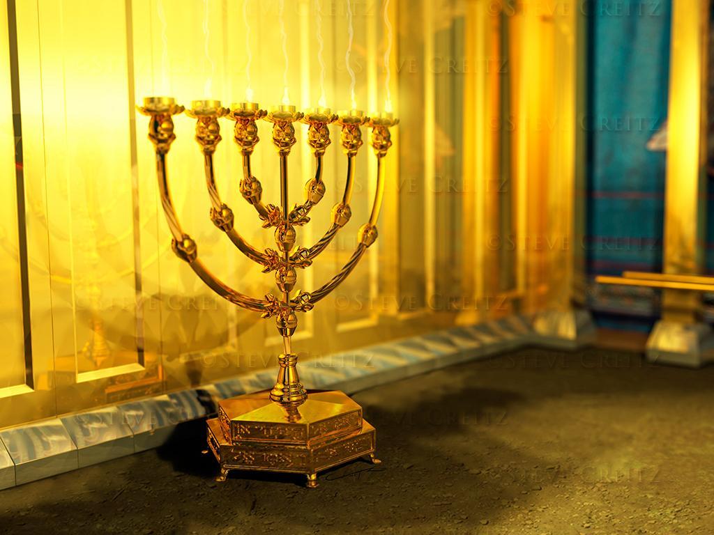 Golden Lampstand Pure Gold The only light in the Holy Place Burned continually Jesus Christ John 8 12 Then Jesus spoke to them again, saying, I am the light of the world.