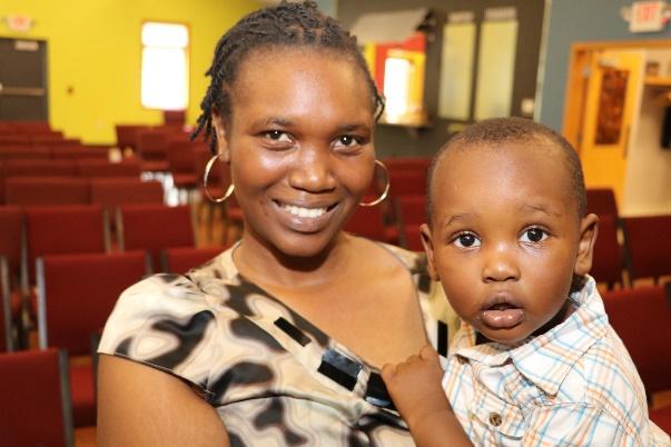 My name is Sharon Maiyo and this is my son Shane. I am from Kenya. Pastor Mondi has been a really good pastor. He has been helping in the church doing some marriage counseling if we have any problem.