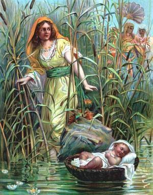 Infant Moses in the Nile As a newborn infant, Moses (and an entire nation) is saved by his baptism on the water of the Nile [Ex 2:3-10] Pharaoh intended the Nile as a means of death, yet for Moses it