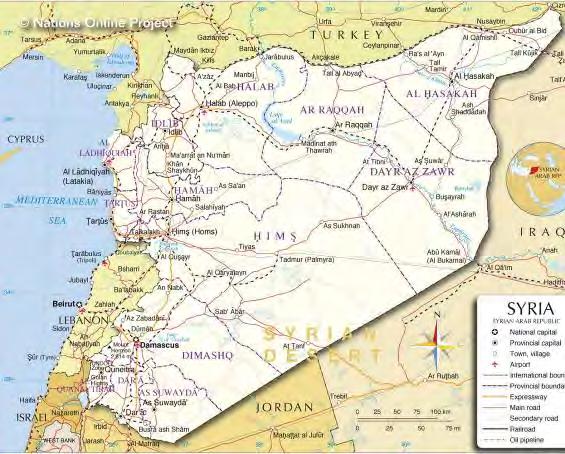 5 Main developments in Syria Map of Syria (www.nationsonline.org).