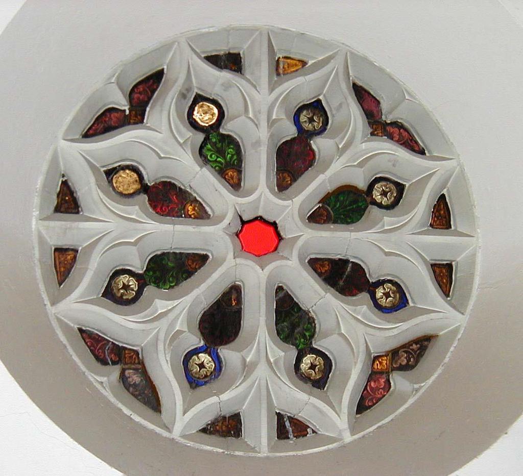 Two circular stained glass