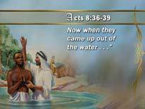 And he answered and said, ʻI believe that Jesus Christ is the Son of God.ʼ 57 So he commanded the chariot to stand still. And both Philip and the eunuch went down into the water, and he baptized him.