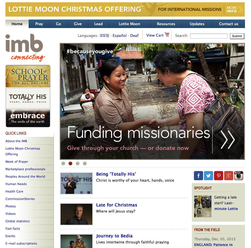 Subscribe to International Mission Board Website and Email Subscriptions: Step 1 Go to the International Mission Board home page at www.imb.
