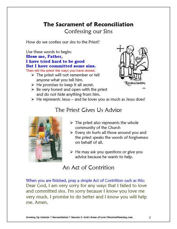 seven of the 3 rd 1 In this lesson, your child will learn about what it means to say aloud the sins which he or she may have committed.