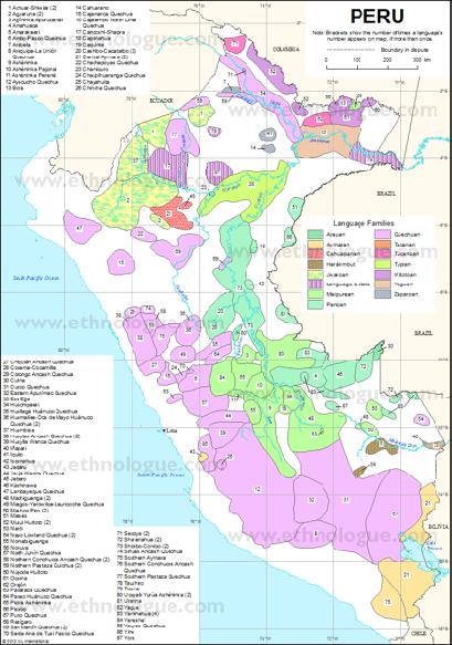 Appendix~Ethno-linguistic Map of Peru Page