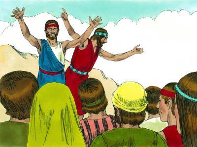 7 But two of the spies, Joshua and Caleb spoke up and reminded the people that God was with them, and He would take care of all the people of the land no matter how big they were and how many of them