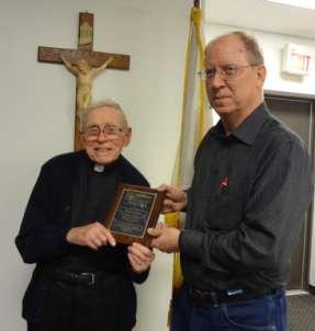 Father Joseph Grace s Award and Recognition At the Knight s Council Meeting on February 19 th, Greg Smith, Chair of our Family Committee presented a very special award to our K of C Chaplain of many