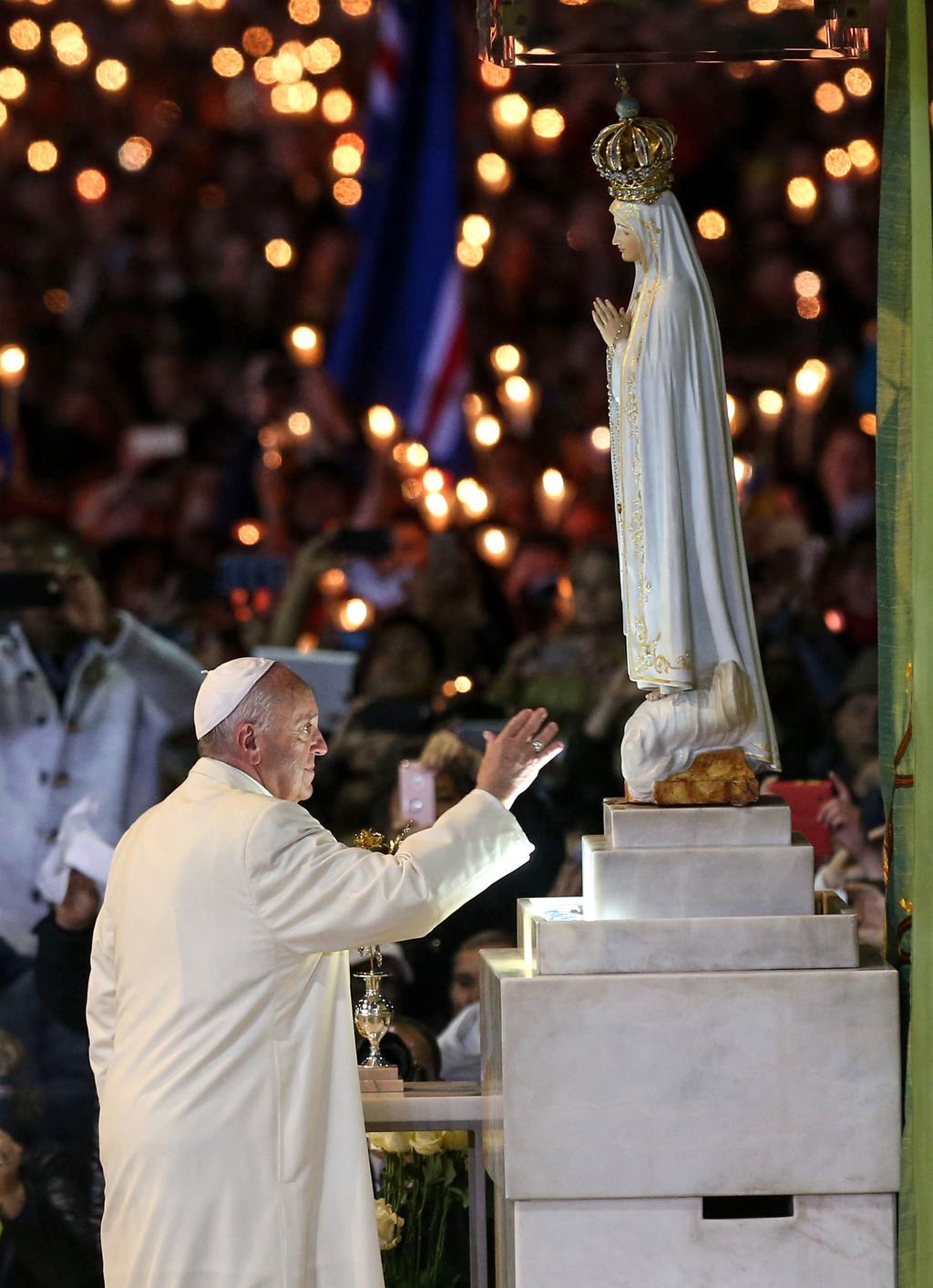 20 MOMENTS WITH POPE FRANCIS Pope Francis at Apparitions Chapel before the
