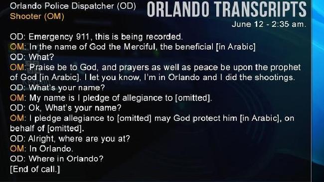 Orlando transcripts: Omar Mateen s 911 call with parts redacted.