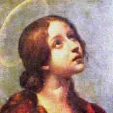 Another martyred saint during the persecution of the Emperor Diocletian was St. Lucy. Legends grew out of her courage.