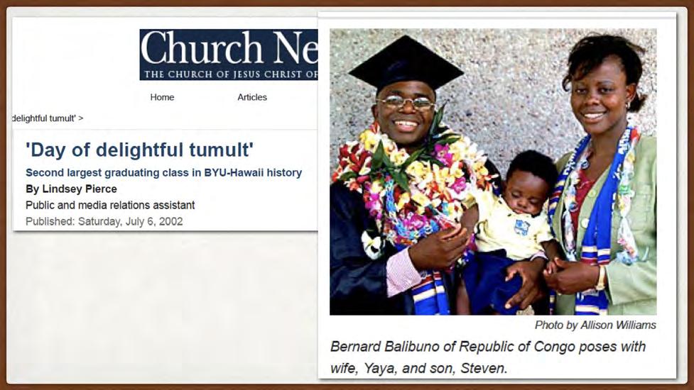One child later, Bernard received his diploma and was asked to