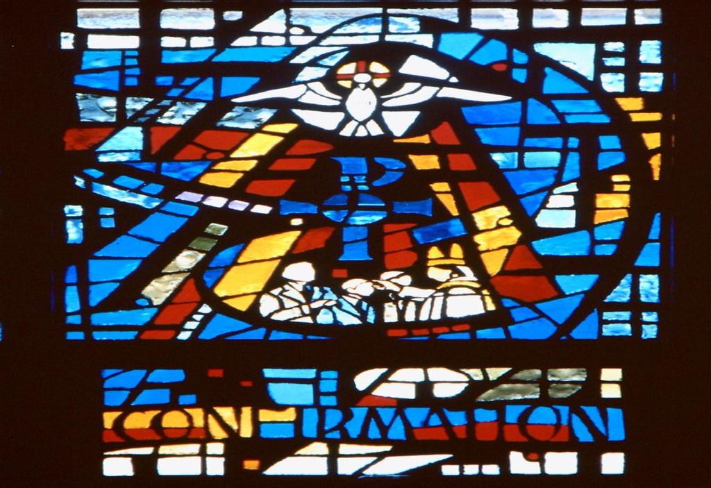 Superimposed over the cross are a fish and a basket of bread, recalling the miraculous feeding of the five thousand. The fish is also a symbol of Christ.