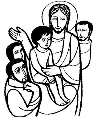 Taking a child, he placed it in their midst, and putting his arms around it, he said to them, Whoever receives one child such as this in my name, receives me; and whoever receives me, receives not me