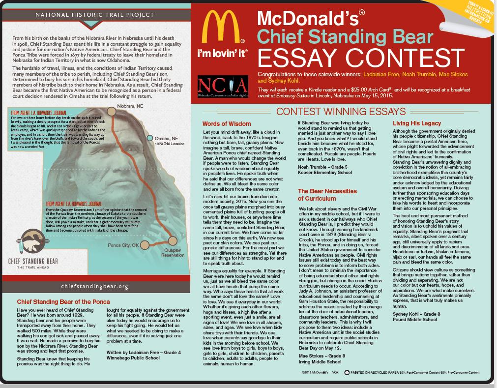 2007 Essay Contest Partnership with McDonalds Corporation Beginning in 2007 McDonalds Corporation