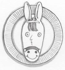 Invite children to color their donkeys. Then help them tape the donkey faces to the paper plates. Tape four pieces of yarn to each donkey s forehead.