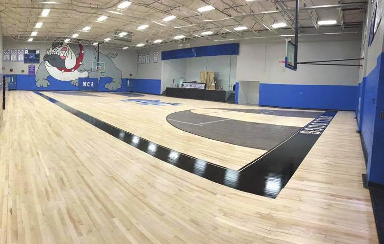 summer happened in the gym. The construction of the gym floor started during the first week of school.