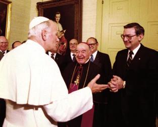 1990S CONTINUED 2000 1997, DECEMBER The Holy Father receives the Supreme Officers in audience. A spiritual bouquet of prayers is offered by Knights to mark his 50th Anniversary as a priest.