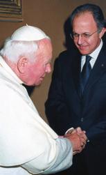 2000, FEBRUARY Then-Supreme Secretary Carl A. Anderson participates in Vatican events marking the fifth anniversary of Pope John Paul II s encyclical on life issues Evangelium Vitae.