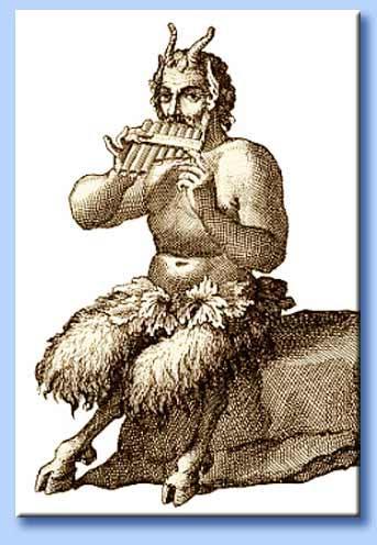 pan/lucifer/satan playing a flute