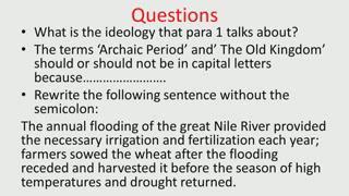 (Refer Slide Time: 08:11) Now, look at the questions here, please look at the questions go through them; what is the ideology that para 1 talks about?