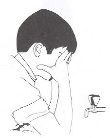 out of the nose with the left hand three times (figure-3- ). 5. It is an obligation to have the proper intention.