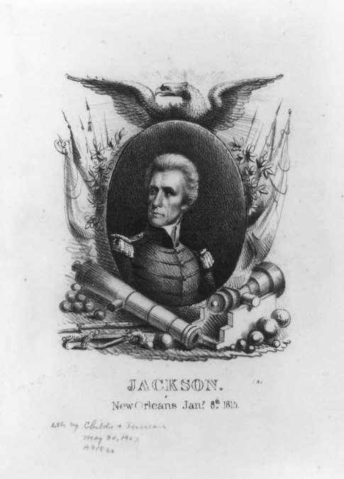 This bust portrait of Jackson in uniform, issued as print during the 1832