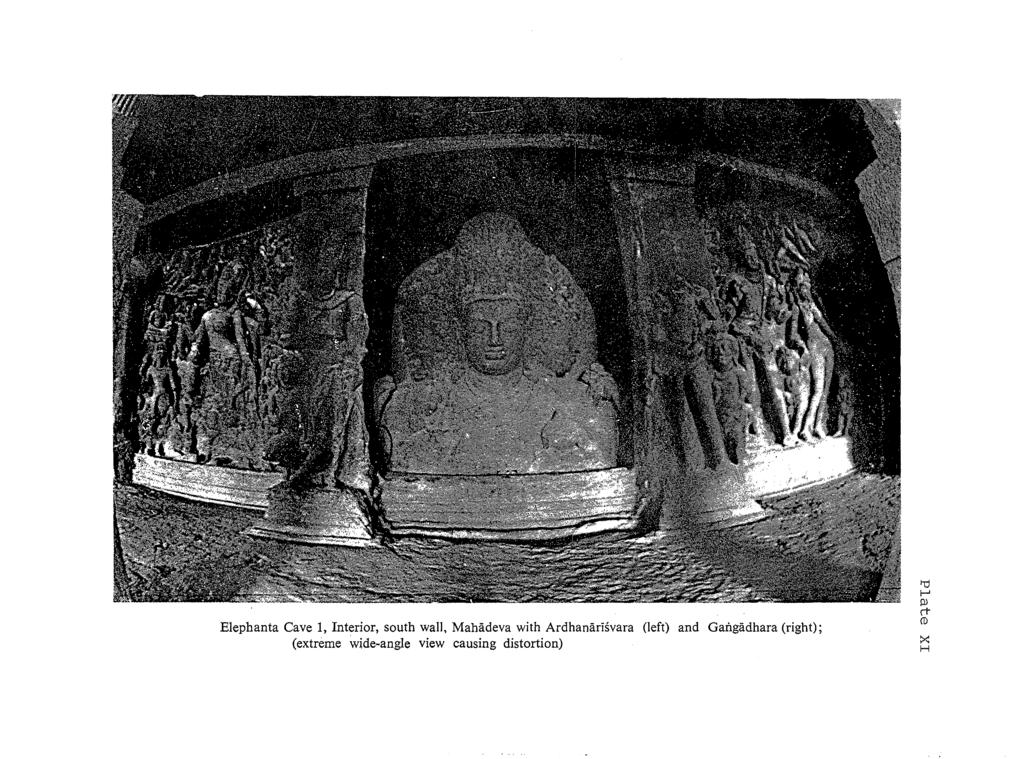 Elephanta Cave 1, Interior, south wall, Mahadeva with ArdhanariSvara (left) and
