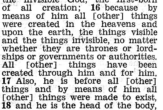 Jesus is Creator Colossians 1:16-17;