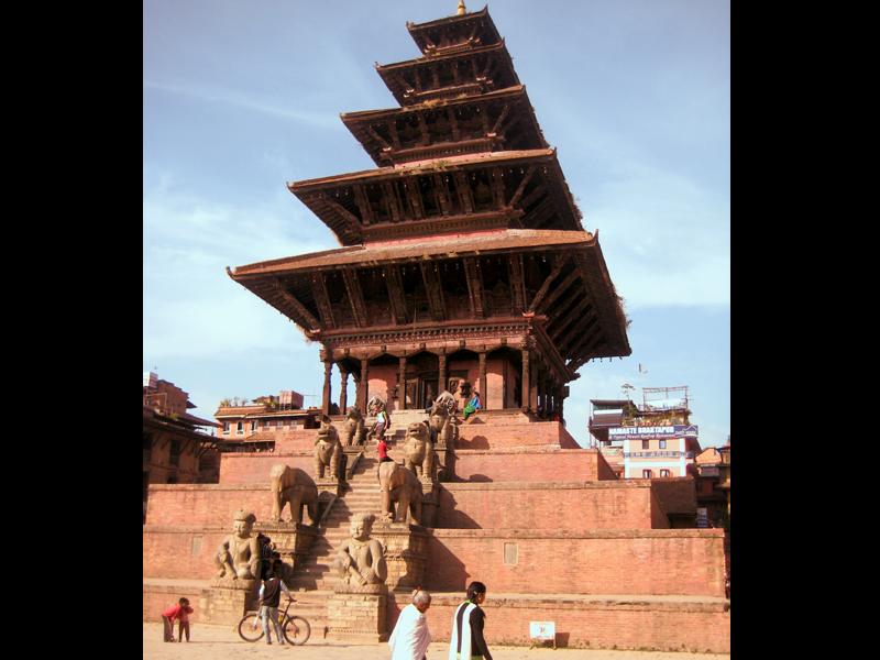 Nyatapol Temple The unique temple of Bhaktapur, the Nyatapol literally means five storied and rises above the city s landscape as a remarkable landmark.