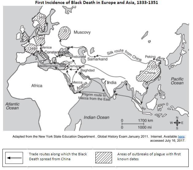 Where did the Black Death originate? Where did it spread? How did it spread?