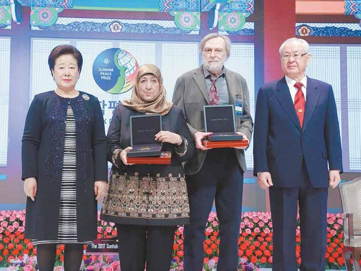 New international prize honors peacemakers The Sunhak Peace Prize was established to continue the legacy of the late Rev. Dr.