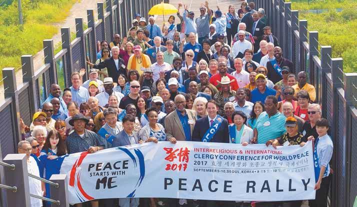 World faith leaders pray for peaceful reunification of Korea The massive rally for the peaceful reunification of Korea, held in November 2017 in the Seoul World Cup Stadium, was intended to stand in